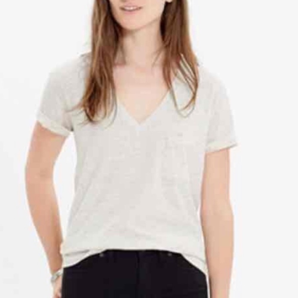 EUC Madewell speckled v-neck t-shirt. Size small